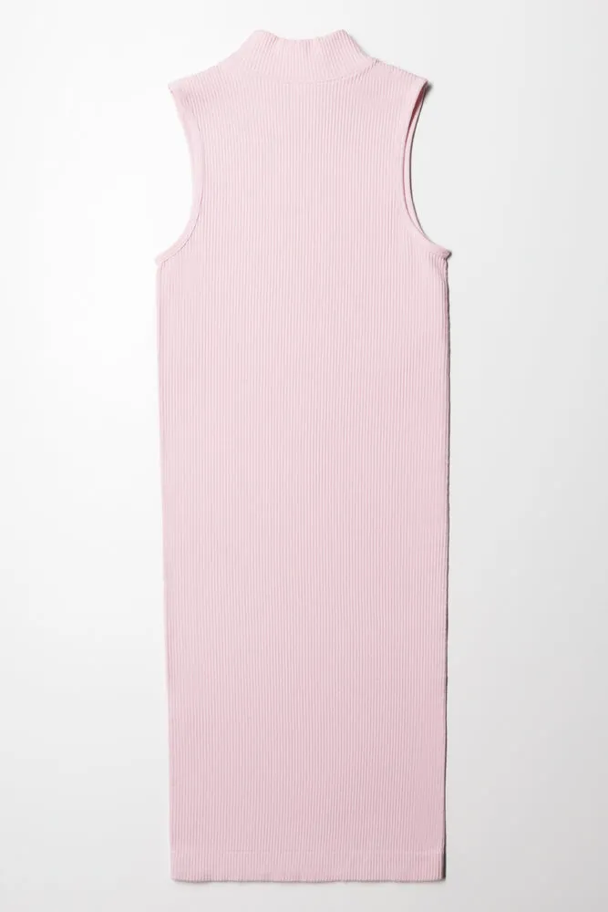 Turtle Neck Sleeveless Dress Sweet Lilac