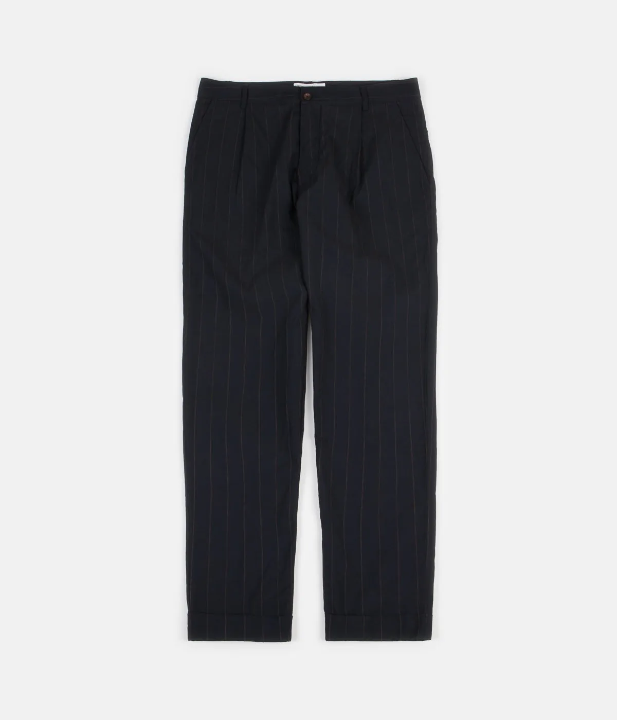 Universal Works Pleated Pants - Raised Pinstripe Navy