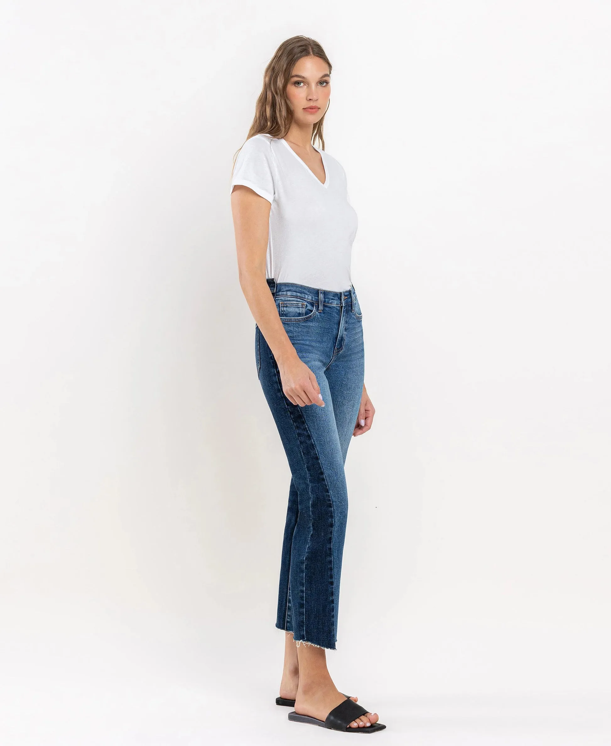 Vervet by Flying Monkey Immaculately Color Block Crop Straight Jeans