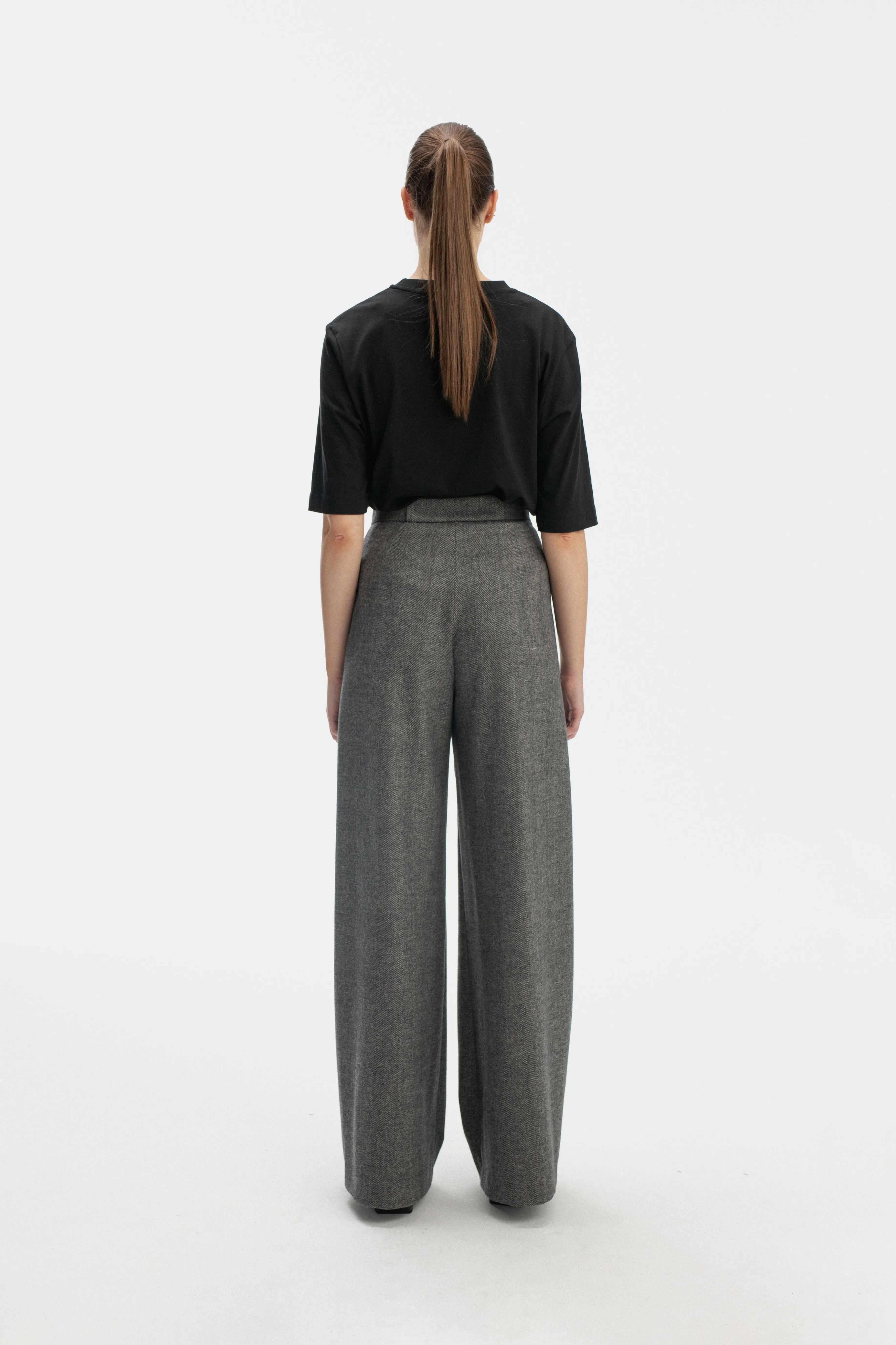 WIDE LEG GREY TROUSERS