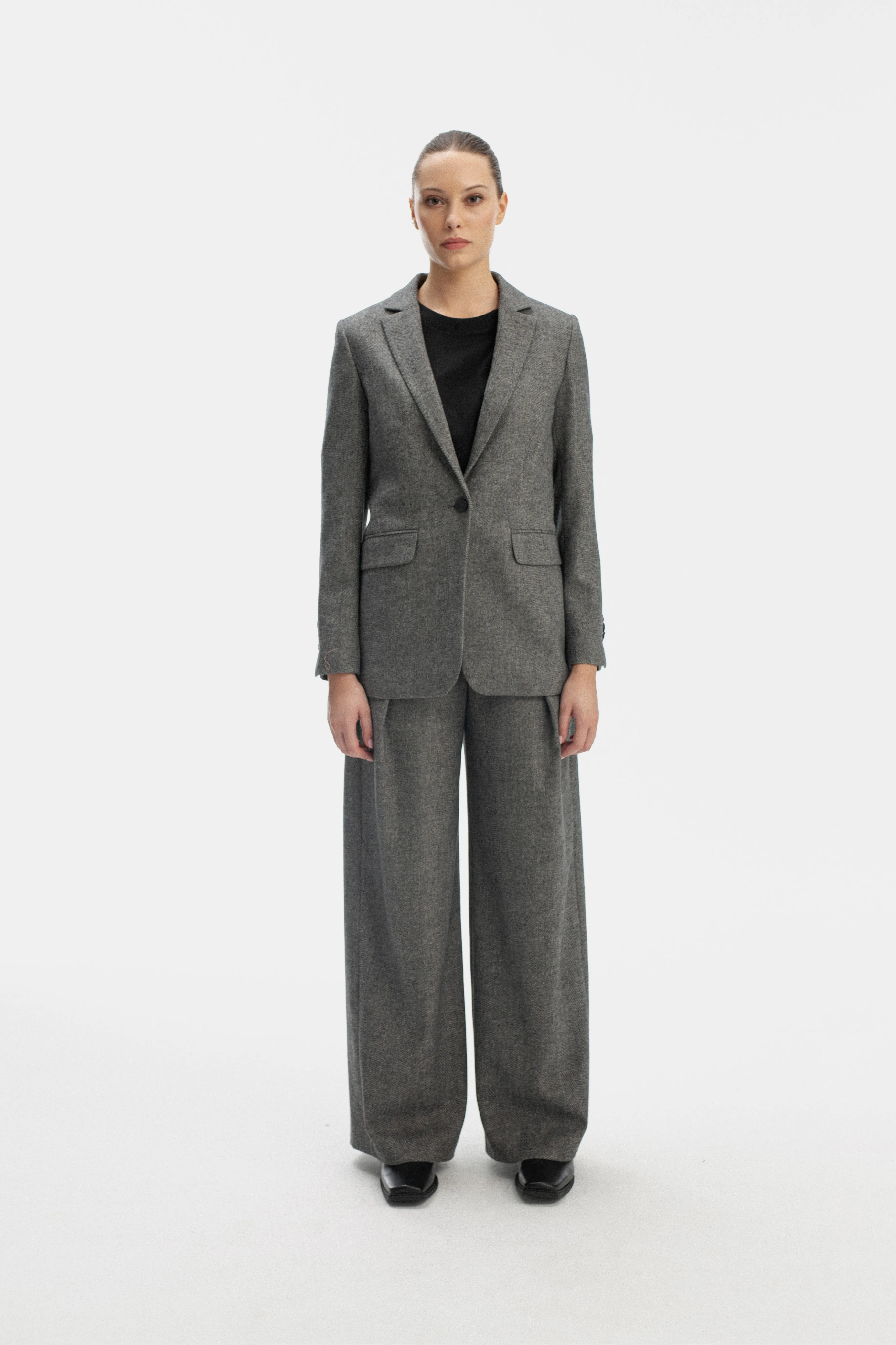 WIDE LEG GREY TROUSERS