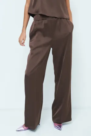 Wide-leg satin trousers wholesale