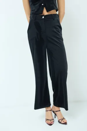 Wide-leg satin trousers wholesale