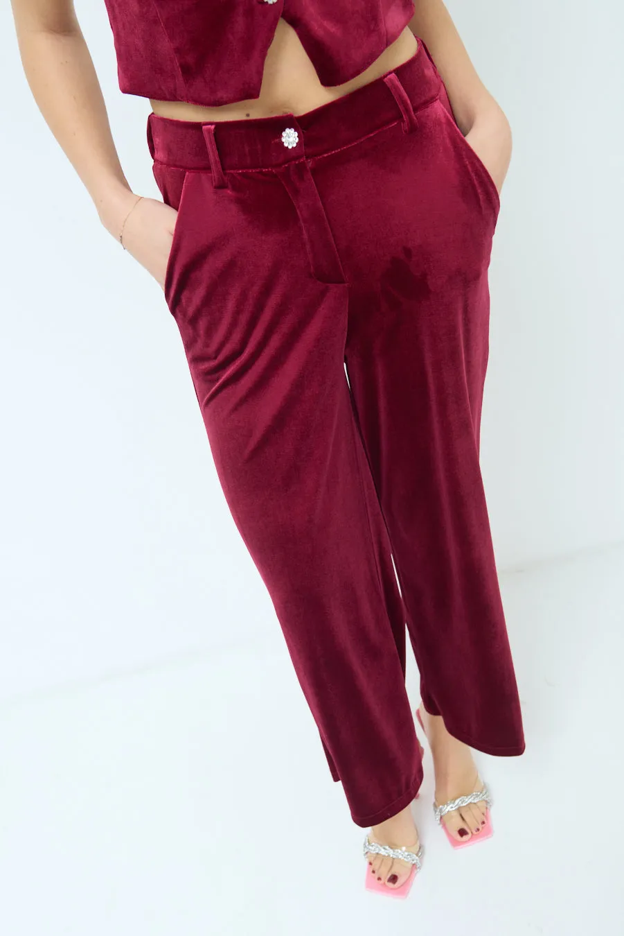 Wide-leg satin trousers wholesale