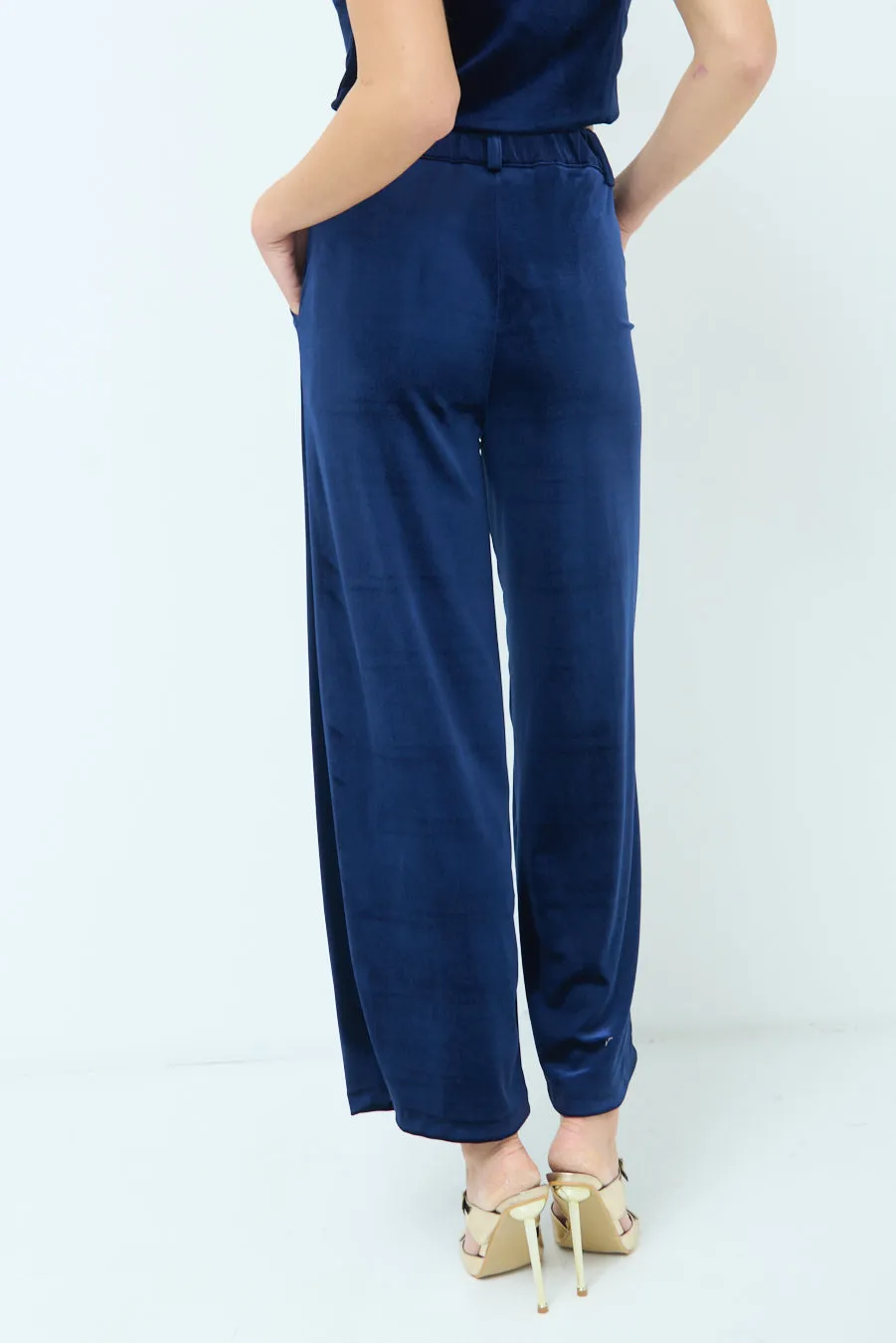 Wide-leg satin trousers wholesale