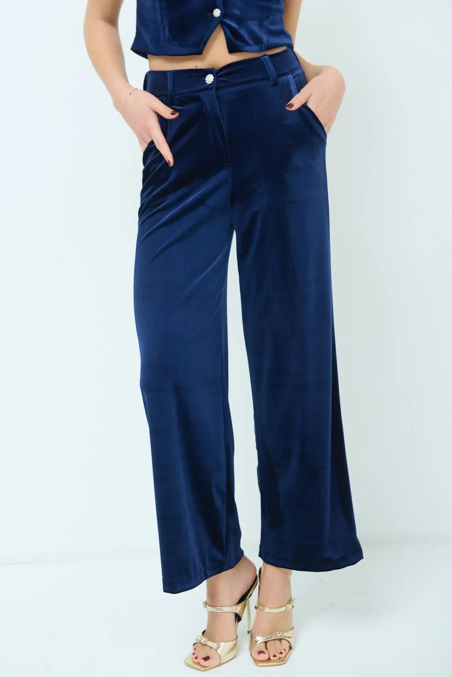 Wide-leg satin trousers wholesale