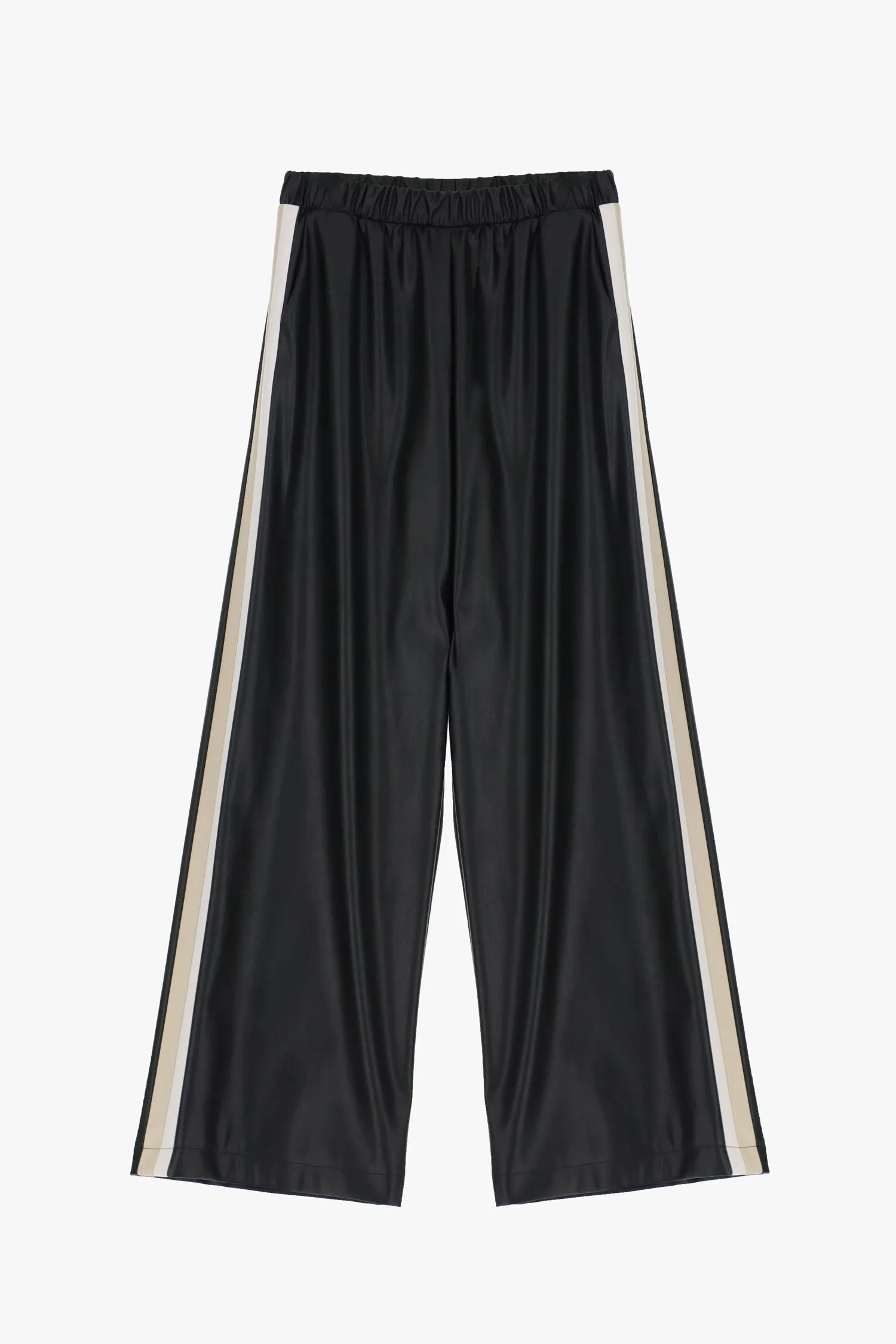 Wide Leg Trousers in Faux Leather