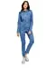 Women's Collar Denim Fitted Utility Jumpsuit with Pockets