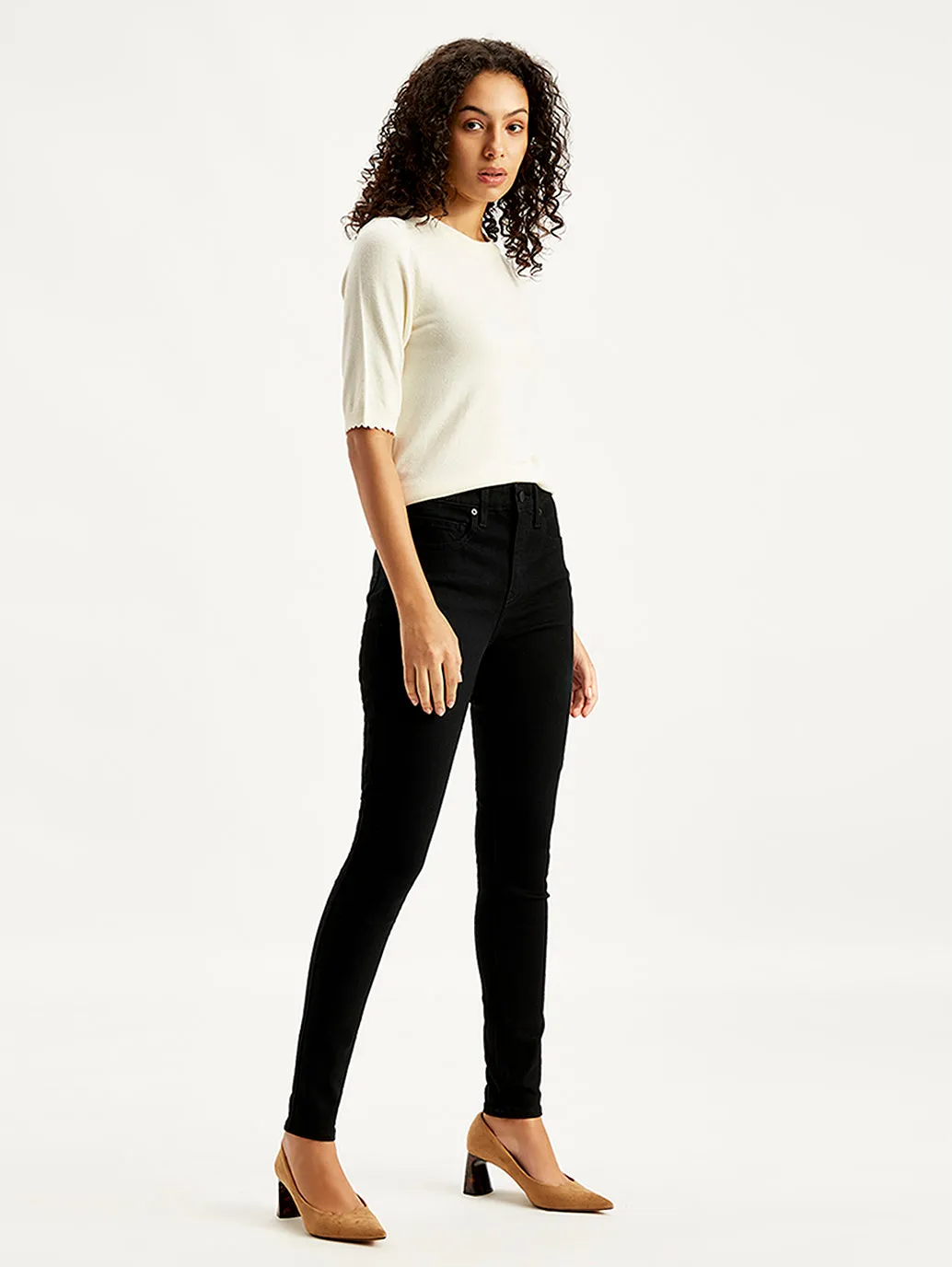 Women's High Rise 721 Skinny Black Jeans