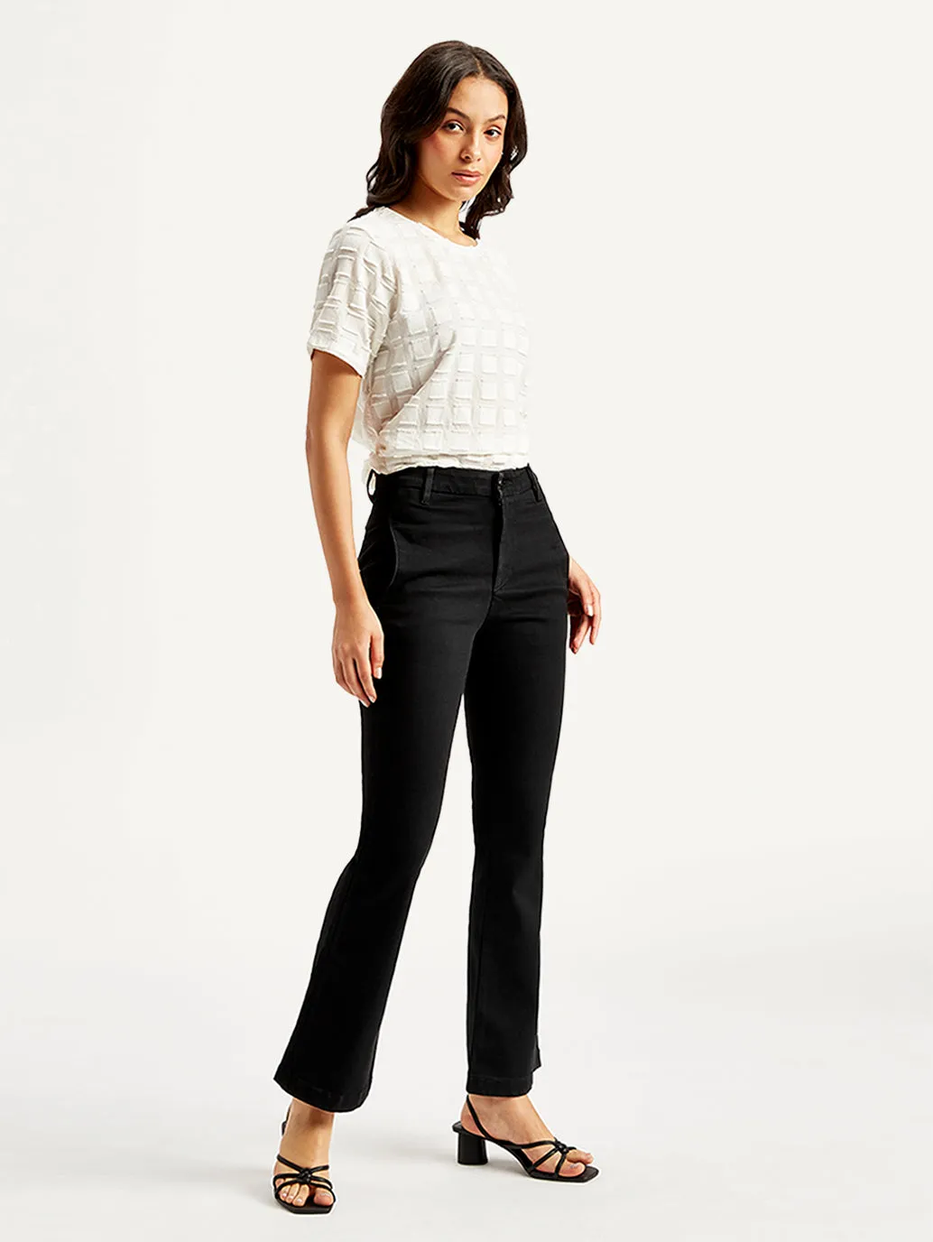 Women's High Rise 725 Slim Bootcut Fit Black Jeans