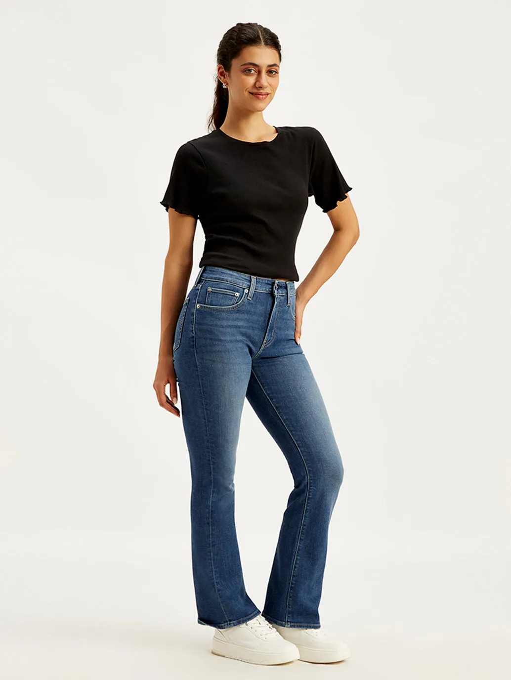 Women's High Rise 725 Slim Bootcut Fit Blue Jeans