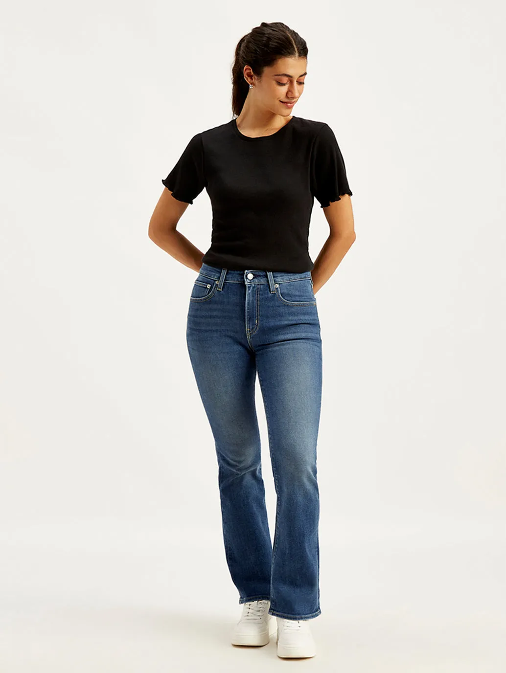 Women's High Rise 725 Slim Bootcut Fit Blue Jeans