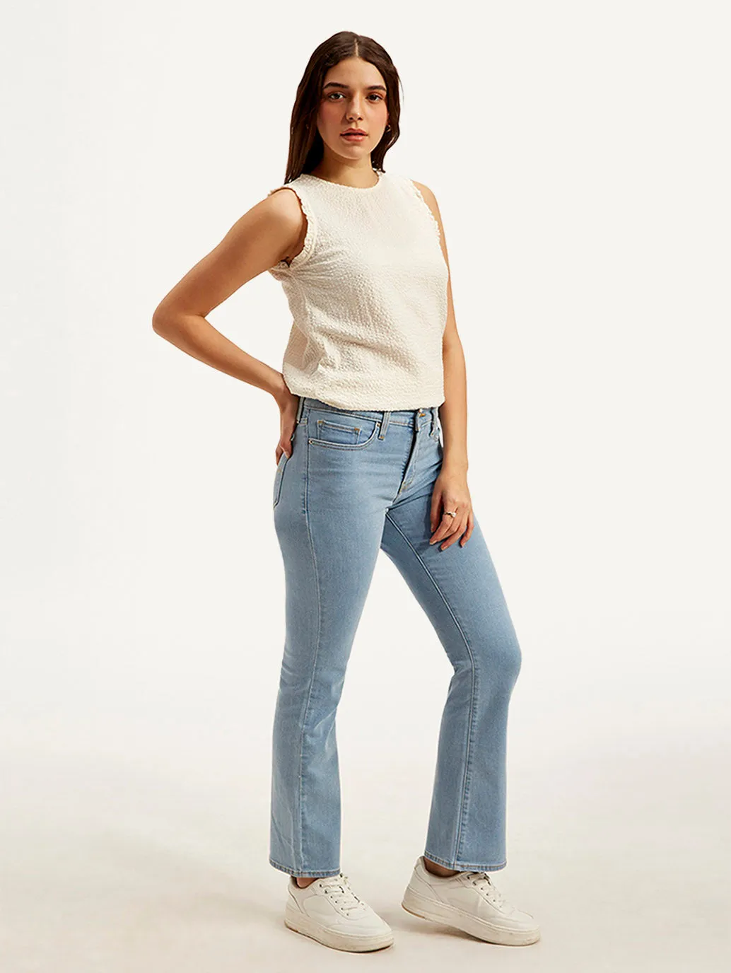 Women's Mid Rise 315 Bootcut Light Blue Jeans