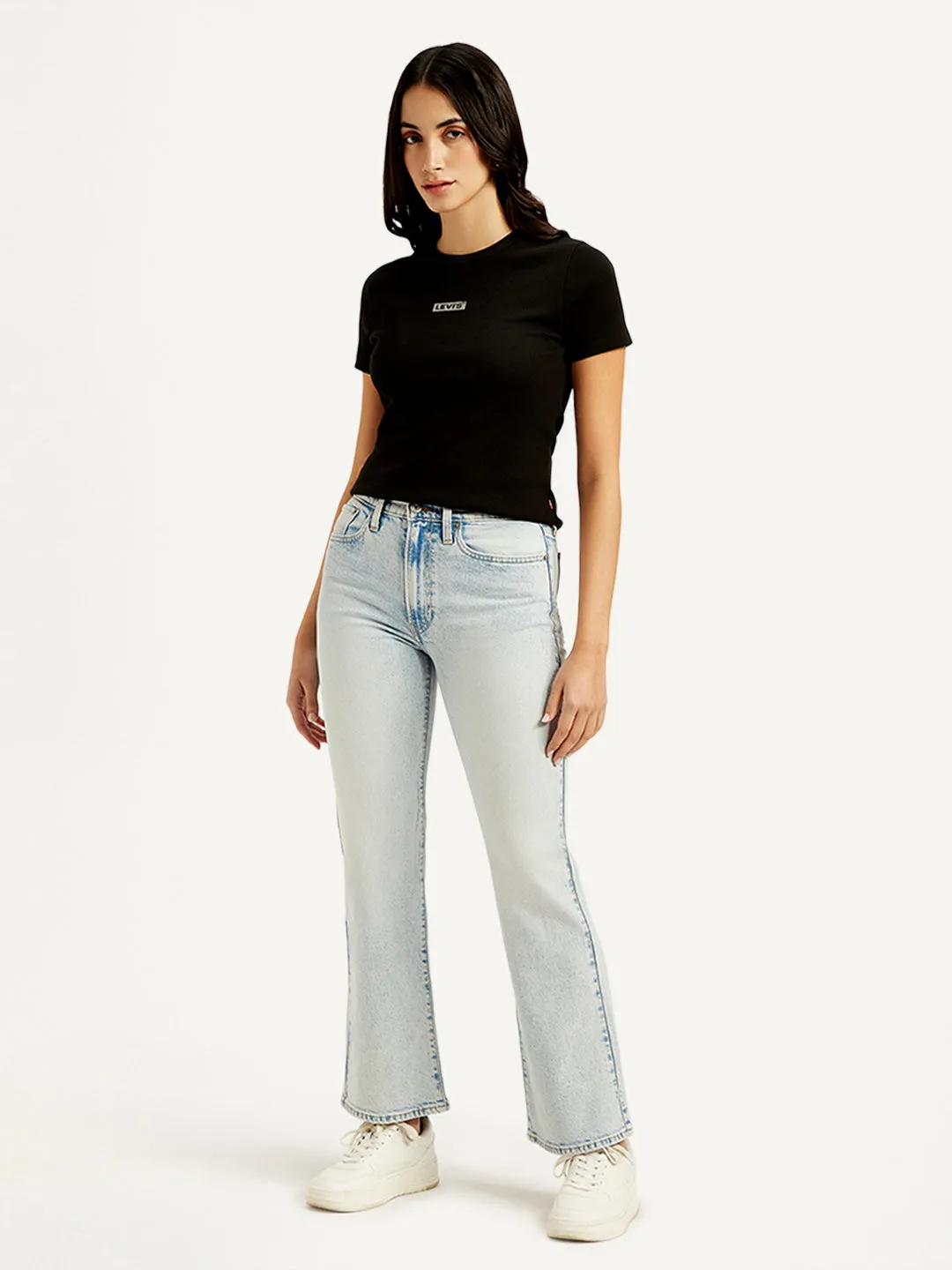 Women's Mid Rise Wedgie Light Blue Bootcut Jeans