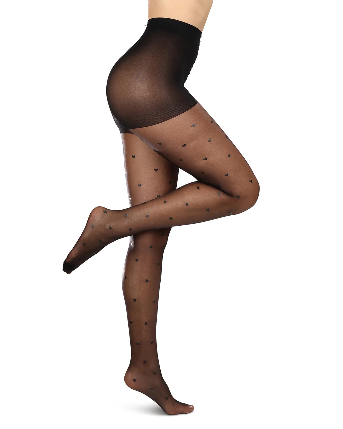 Women's Mini Heart Sheer Nylon Tights