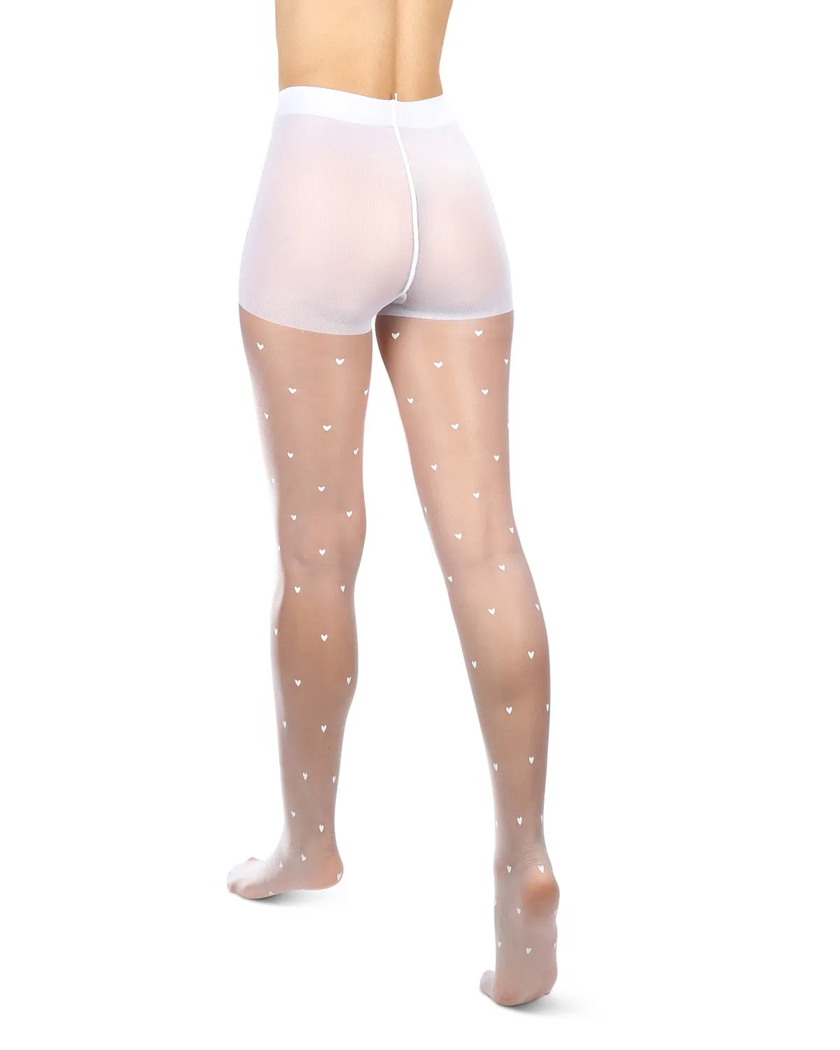 Women's Mini Heart Sheer Nylon Tights